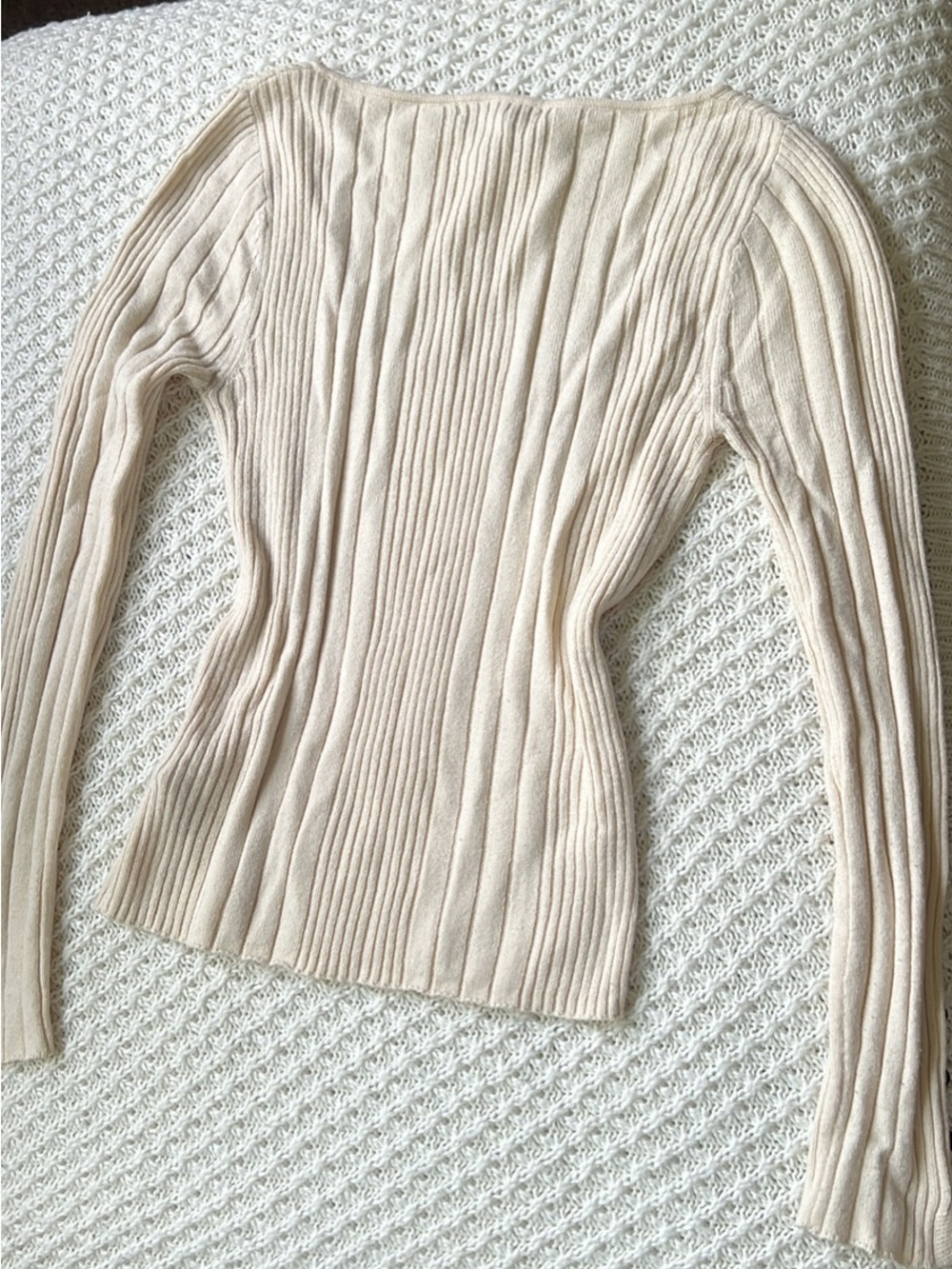 ASOS Ribbed Knit Top in Cream - Picture 4 of 4